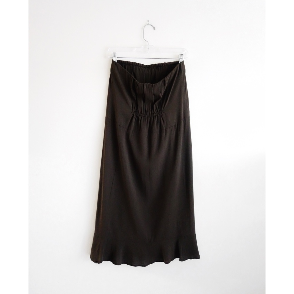 Hache Brown Strapless Blouson Dress sz IT 42 US 6 - Picture 2 of 3
